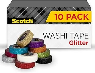 Scotch Brand Scotch Expressions Glitter Washi Tape, Great for Bullet Journaling and DIY Décor, 10-Pack (C517-10-SIOC)