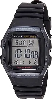 Casio Men's Watch - W-96H-1BVDF Black Dial, Black Band