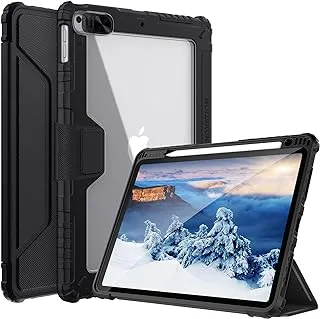 Nillkin Case for iPad 8th/7th Generation 10.2 inch 2020/2019, [Slide Camera Cover, Built-in Pencil Holder] PU Leather Smart Protective Stand Cover with Auto Sleep, Black