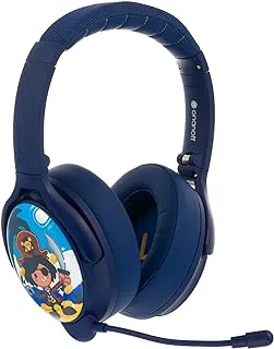 BuddyPhones Cosmos+ Active Noise Cancelling Bluetooth Headphones for Kids - Over-Ear Volume Limiting Foldable Wireless Headphones with Boom Microphone, 24-Hours Battery Life, Deep Blue