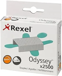 Rexel Odyssey Heavy Duty Staples, For Stapling up to 60 Sheets, Use with the Rexel Odyssey Stapler, Box of 2500, 2100050, Silver