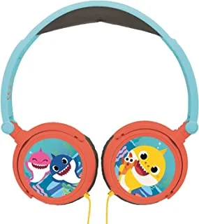 Lexibook Baby Shark Nickelodeon - Stereo Headphone for kids, kids safe volume, foldable and adjustable, blue/orange, HP015BS, Wireless