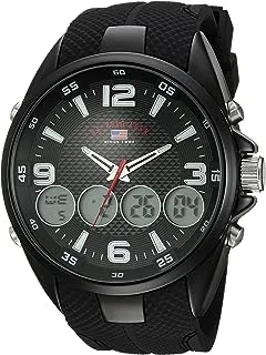 U.S. Polo Assn. Men's Quartz Metal and Rubber Casual Watch, Color:Black (Model: US9596)