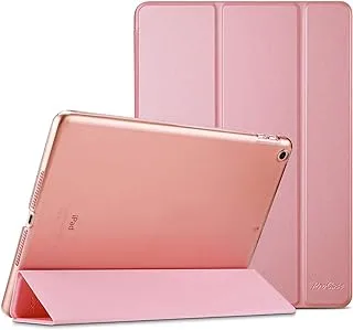 جراب ProCase iPad 9.7 (الطراز القديم) 2018 iPad 6th Generation / 2017 iPad 5th Generation Case - جراب نحيف وخفيف الوزن للغاية مع غطاء ذكي شفاف متجمد خلفي لجهاز iPad 9.7 بوصة - وردي