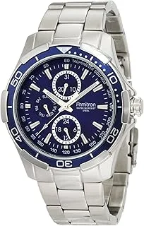 Armitron Men's Multi-Function Silver-Tone Bracelet Watch, 20/4677 NO SIZE Blue/Silver