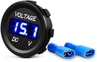 Nilight LED Digital Display Voltmeter Panel DC12V Waterproof Digital Round Panel VoltVolt Tester Gauge for Boat Marine Vehicle Motorcycle Truck ATV UTV ، ضمان سنتان