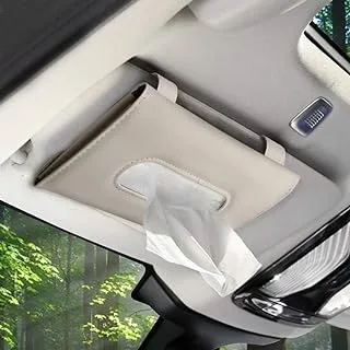 Showay Car Tissues Holder for Car, Visor Tissue Holder, Box, Disposable Masks Mask Dispenser Car（Beige）