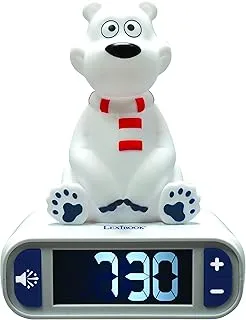 Lexibook Polar Bear Digital Alarm Clock with Night Light Snooze,Clock, Luminous, White, RL800PB