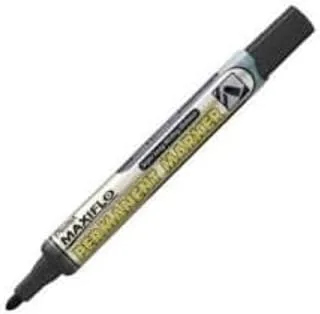 Pentel 4.5 mm Bullet Tip Maxi Flow Liquid Ink Permanent Marker with Push Button Revival - Black (Pack of 12 pens)