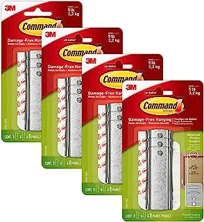 Command Large Universal Frame Hanger, 3-Hangers, 6-Strips, 6-Frame Stabilizer Strips, 4-Pack, Decorate Damage-Free