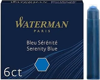 Waterman Mini Lady Fountain Pen Ink Cartridges - Box of 6 Serenity Blue (S0110950)