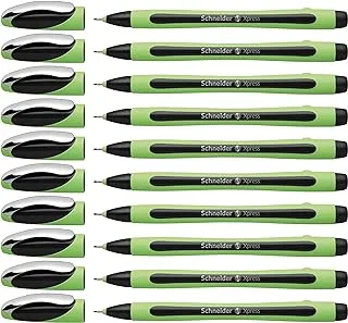 قلم شنايدر Xpress Fineliner 0.8 مم بنقطة يسهل اختراقها ، أسود ، صندوق من 10 أقلام (190001)