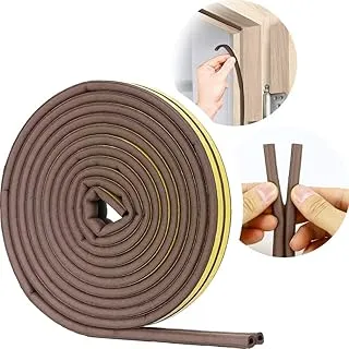 Indoor Weather Stripping,Self Adhesive Foam Window Seal Strip for Doors and Windows Weatherstrip Gap Blocker Foam Weather Strip Door Seal Insulation D Type 5m (Grey)