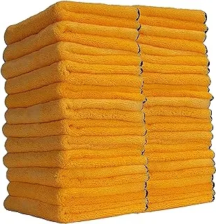 Chemical Guys MIC_506_24 Professional Grade Premium Microfiber Towels, Gold (16 Inch x 16 Inch) (Pack of 24) - Safe for Car Wash, Home Cleaning & Pet Drying Cloths 24 Pack