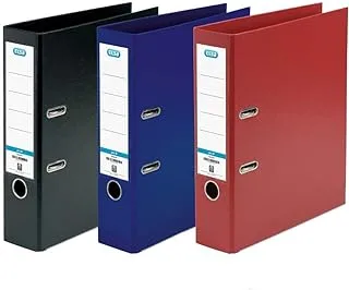 Elba, A4 Lever Arch Files, Assorted, Plastic, 3 Folders