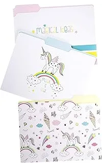 Graphique Magic Unicorn File Folder Set - Includes 9 Folders with 3 Unique Colorful Designs, Embellished w/Gold Foil on Durable Triple-Scored Coated Cardstock, 29.8 cm x 24.1 cm