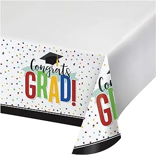 Colorful Grad Paper Tablecover 54in x 102in 1ct