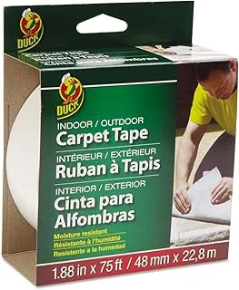 Duck brand 442062 indoor/outdoor carpet tape, 1.820.3 cm x 712.7 cm, single roll, white