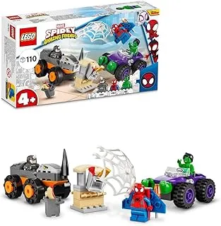 LEGO® 10782 Marvel Hulk vs. Rhino Truck Showdown, Toy for Kids, Boys & Girls Age 4 Plus with Spider-Man Minifigure, Spidey And His Amazing Friends Series