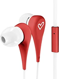 سماعات أذن Energy Sistem نمط 1+ أحمر (أكشاك الأذن ، داخل الأذن ، ميكروفون ، التحكم في الكلام ، كابل مسطح)