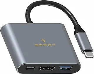 Smart Premium 3-in-1 SLV / BLB Hub مع كابل ، رمادي