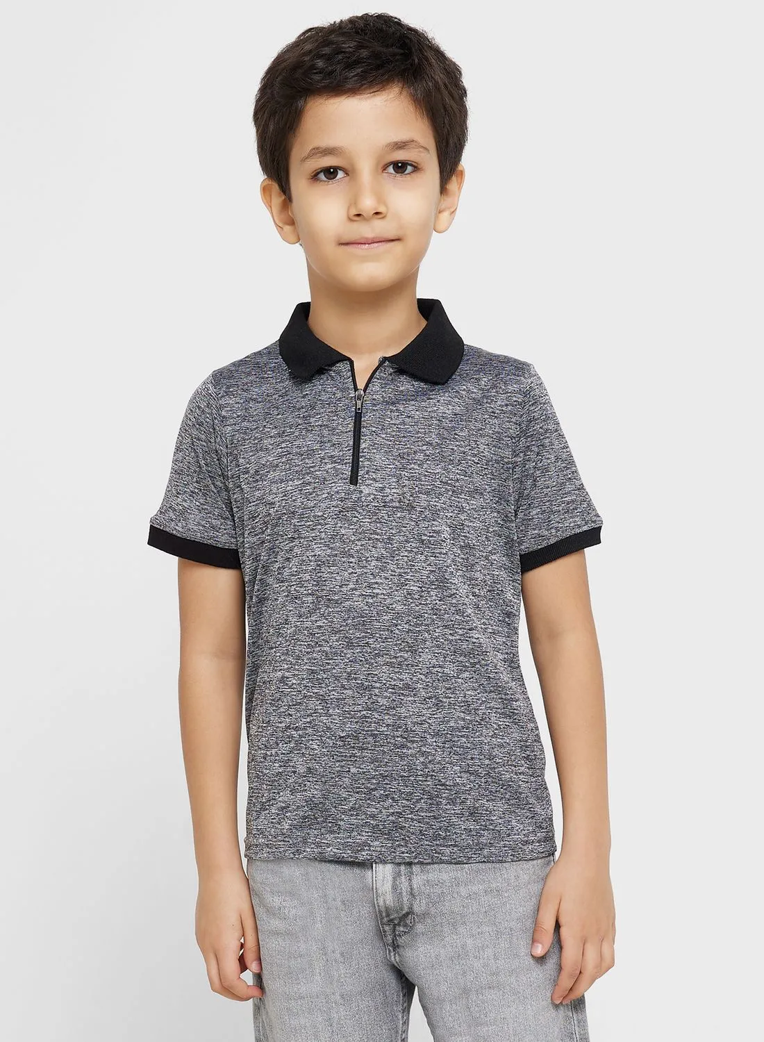 Pinata Boys Zip Neck Sports Polo Shirt