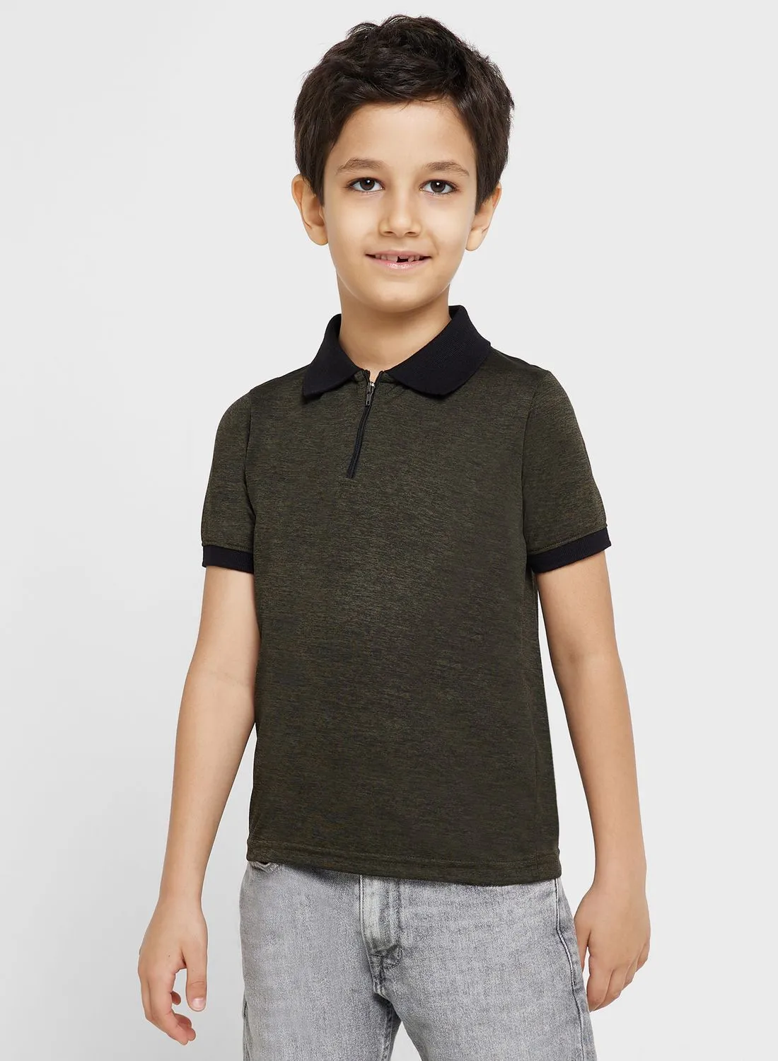 Pinata Boys Zip Neck Sports Polo Shirt