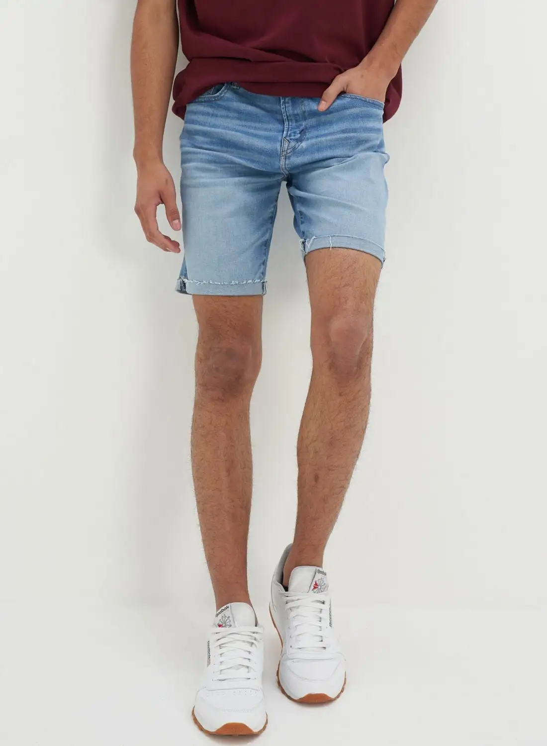 American Eagle Light Wash Denim Shorts