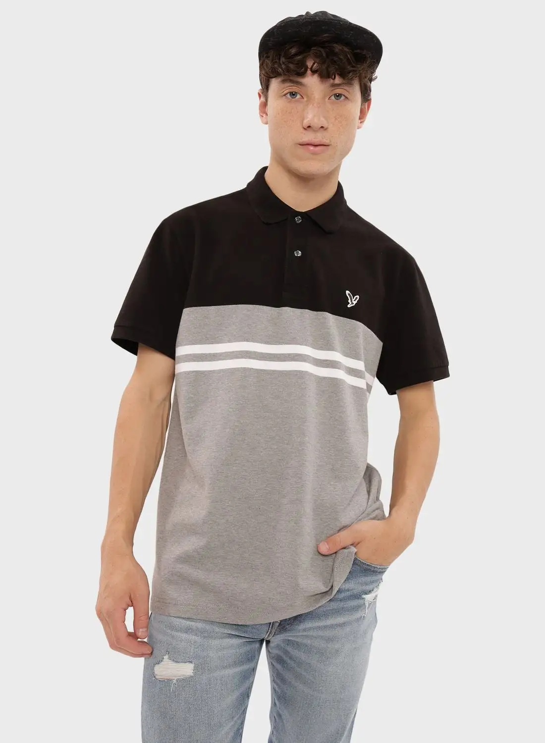 American Eagle Striped Polo