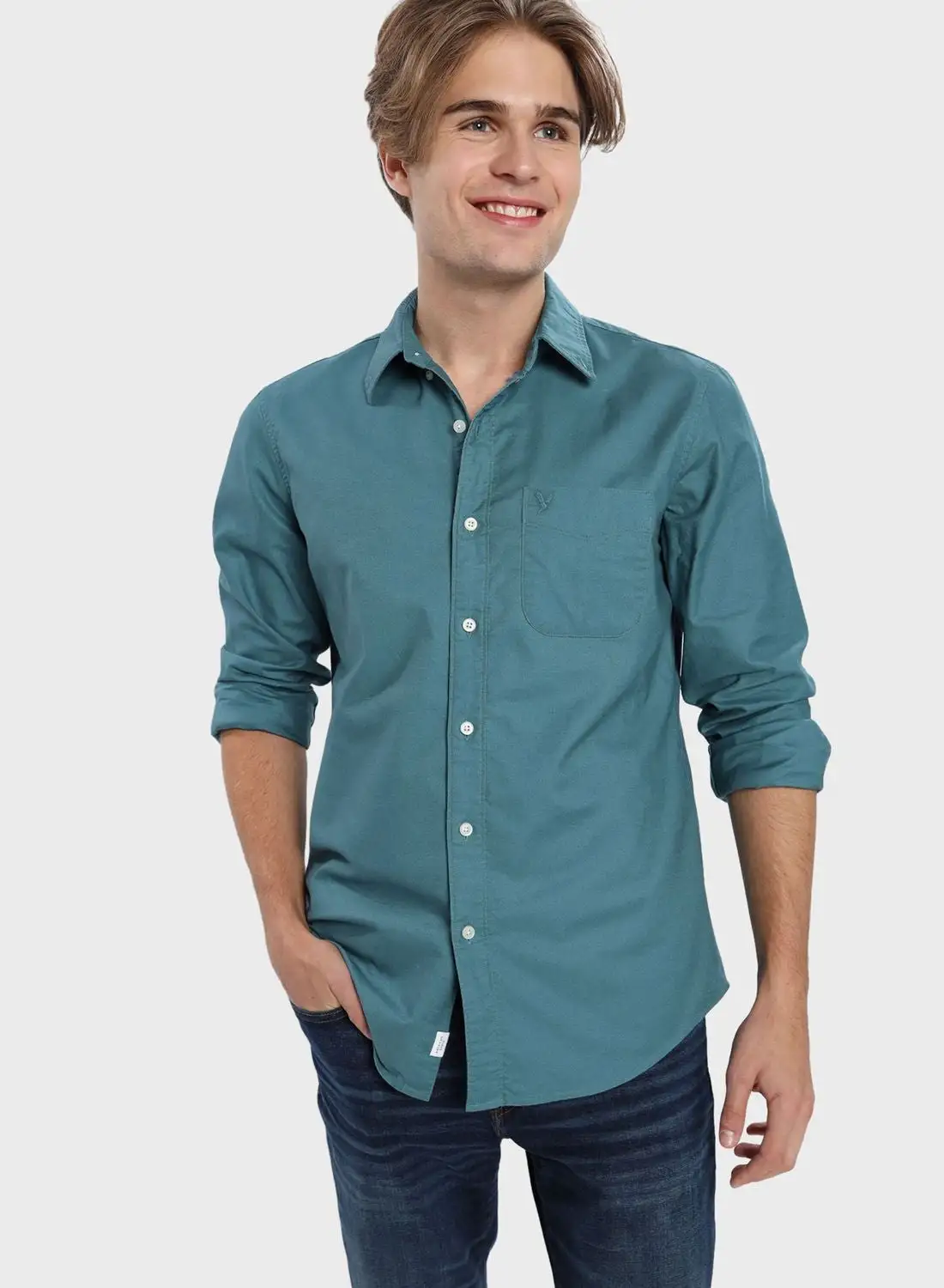 American Eagle Pocket Detail Button Down Shirt