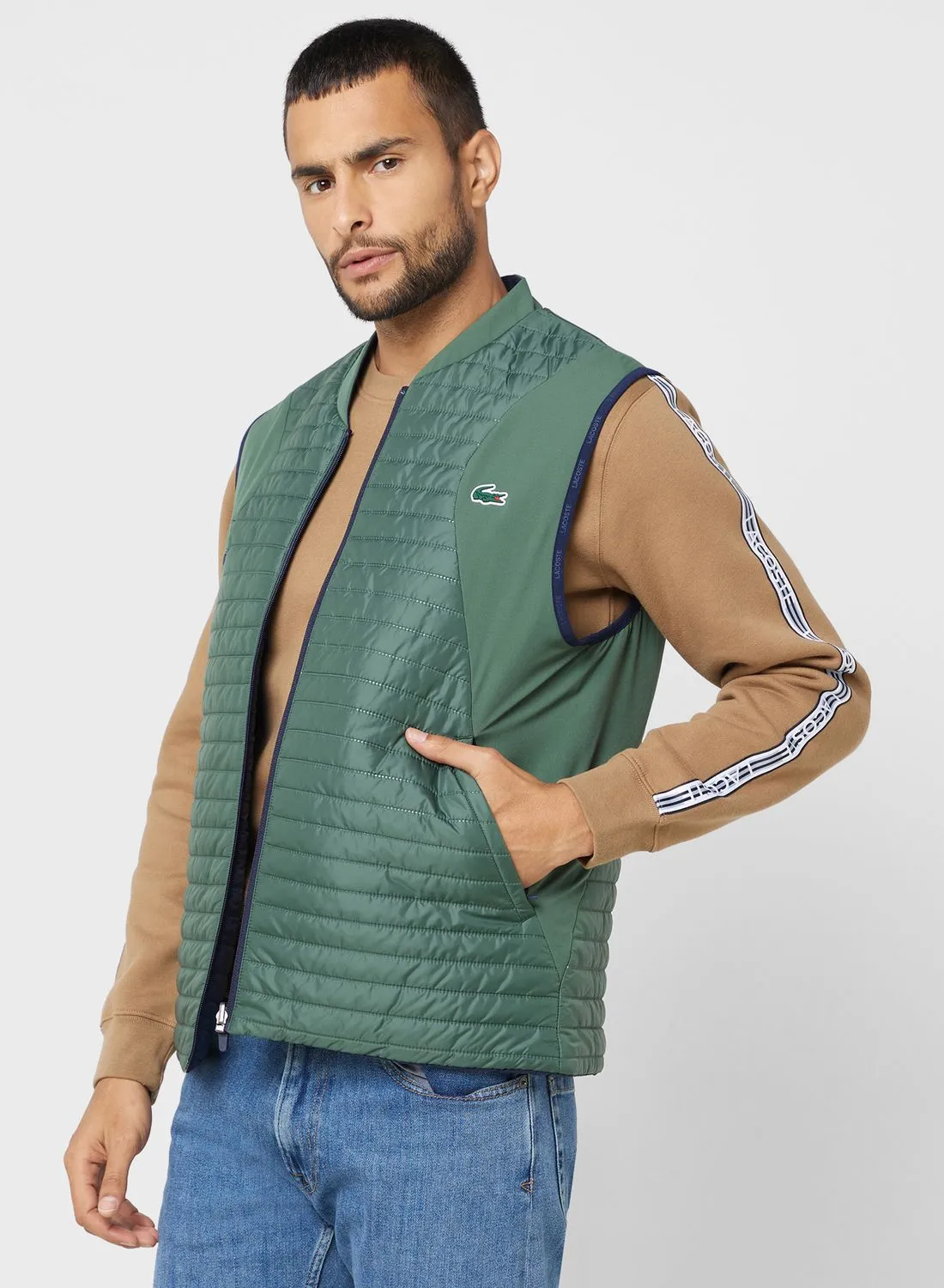 LACOSTE Logo Zip Through Vest Jacket