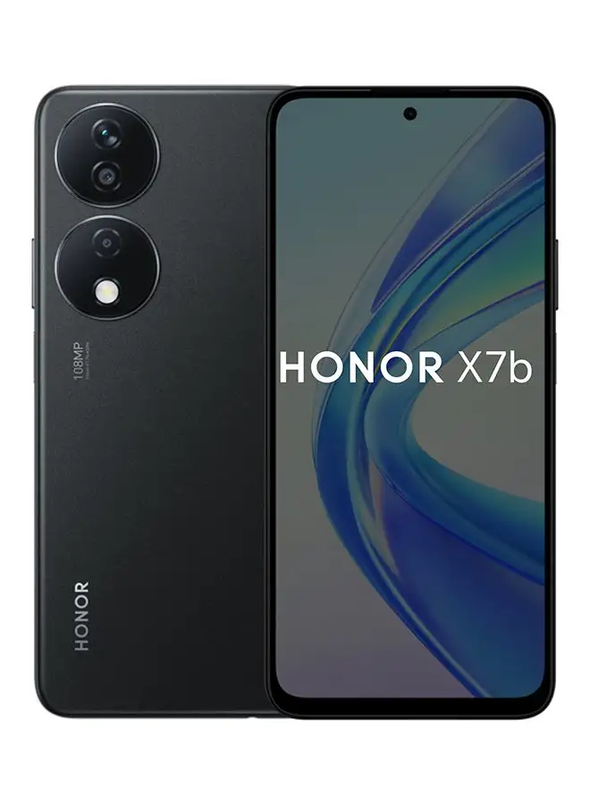 هاتف Honor X7b ثنائي الشريحة بلون أسود منتصف الليل وذاكرة سعة 8 جيجابايت وذاكرة داخلية 256 جيجابايت ويدعم تقنية 4G LTE - إصدار الشرق الأوسط