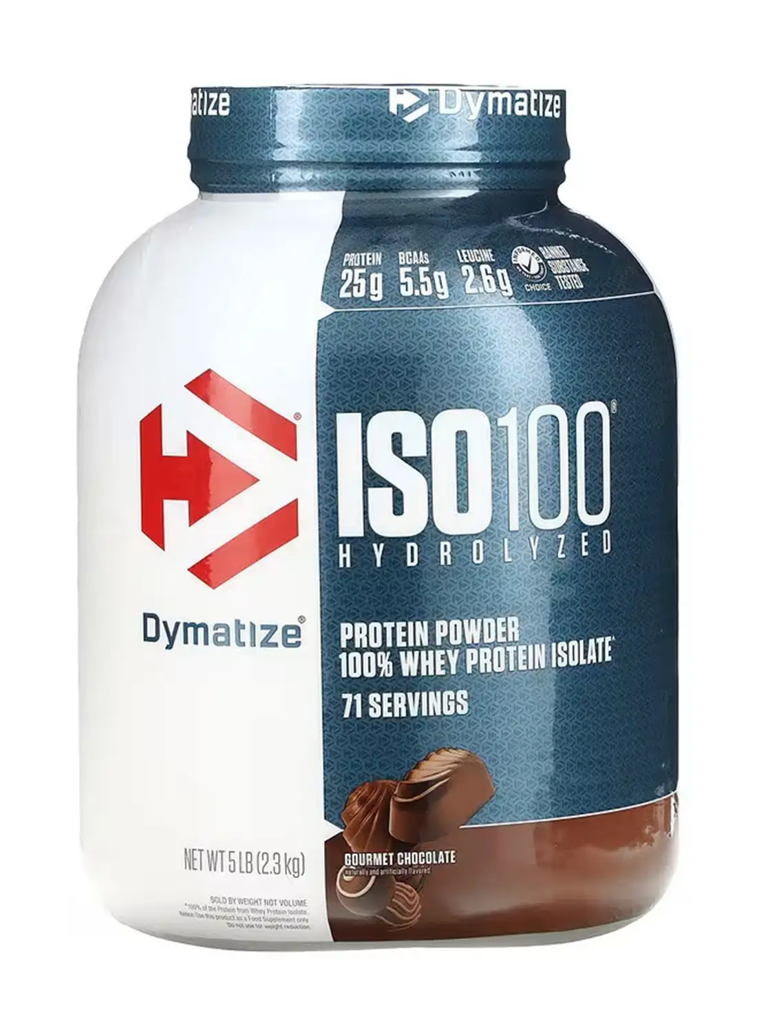 Dymatize Iso 100 Gourmet Chocolate 5 Lb. 2.3 KG, 71 Servings