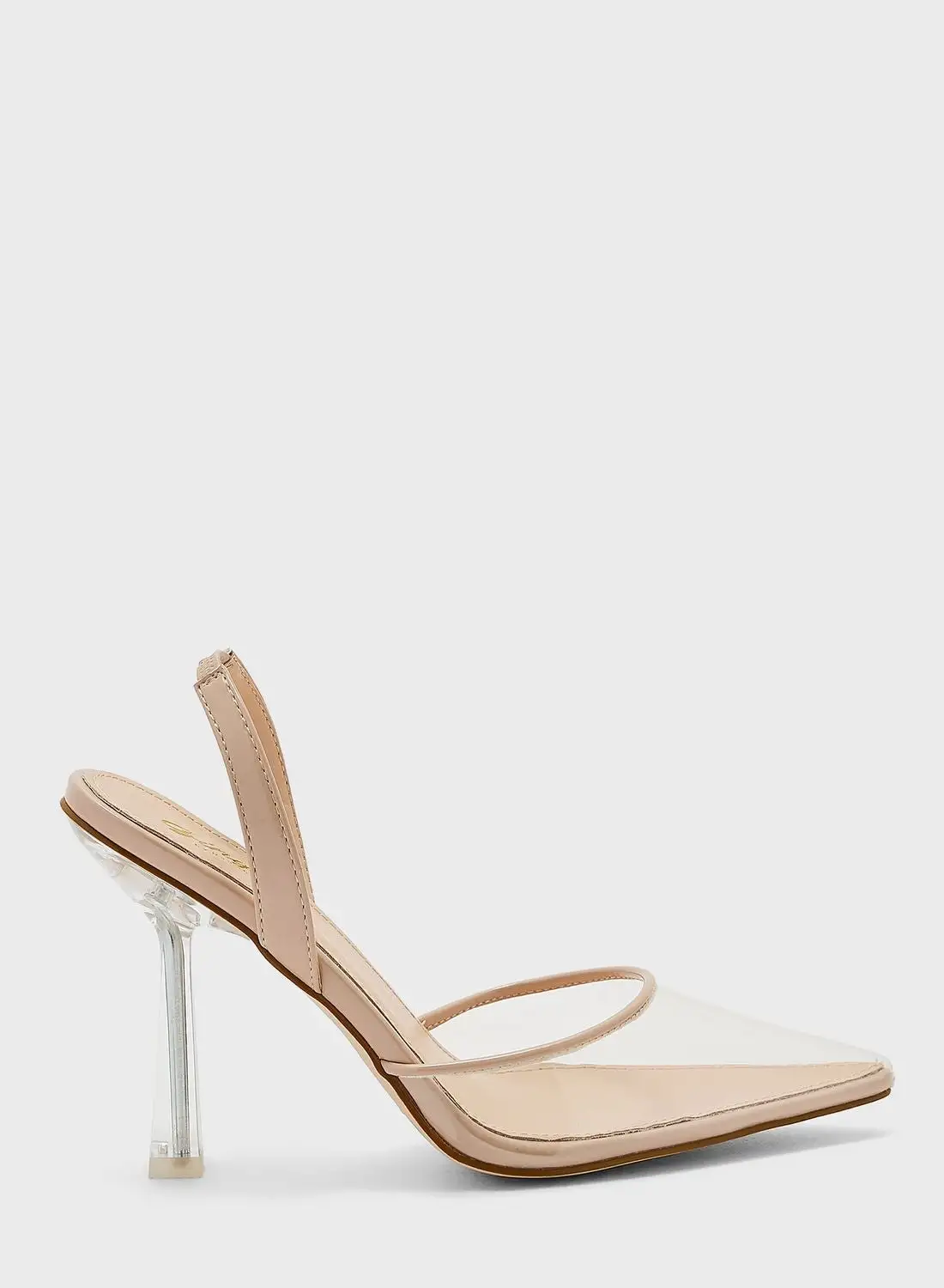 Ginger Patent Trim Clear Front Pointed Pump