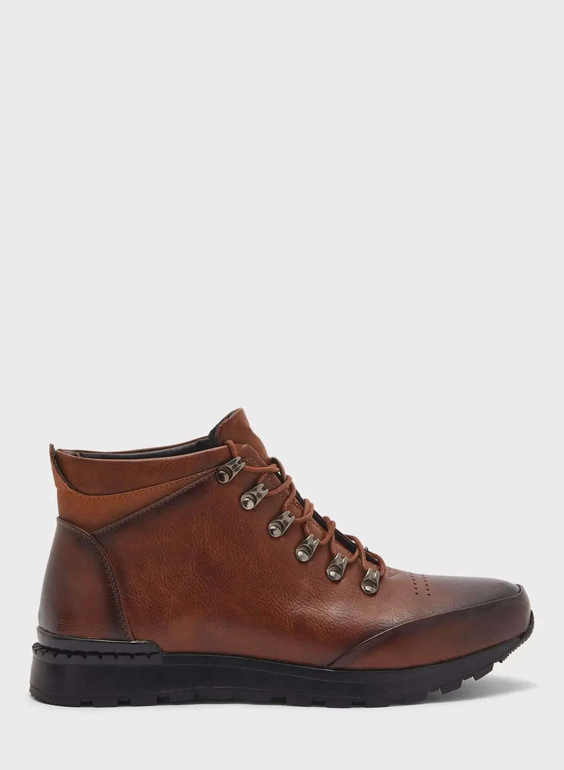 Seventy Five Casual Hike Detail Boots Brown