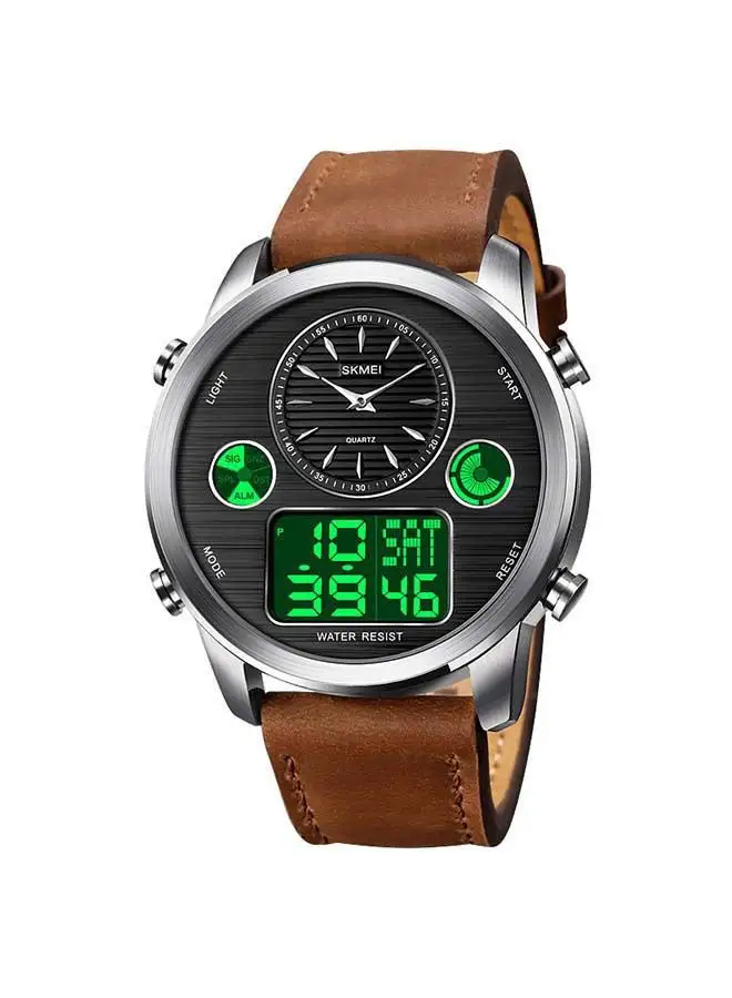 SKMEI Men's 1653 Time Sport Analog Digital Leather Watch