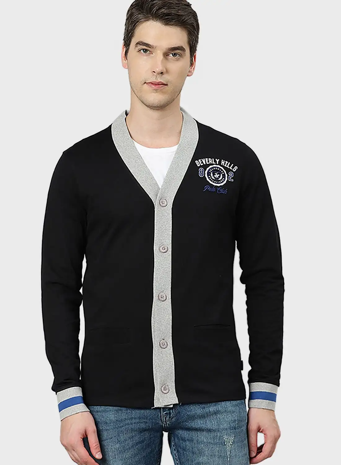 bhpoloclub Logo Button Cardigan