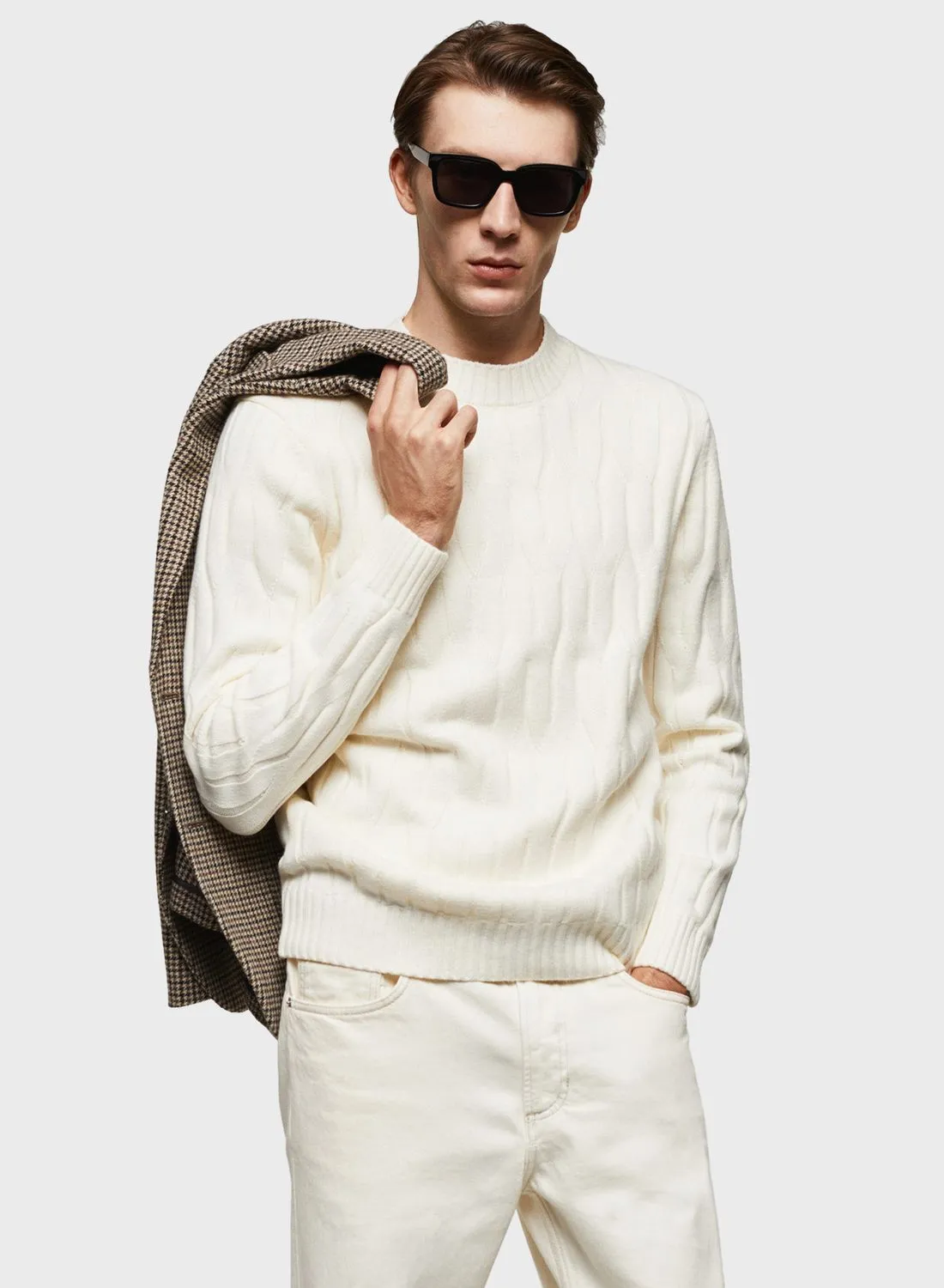 Mango Man Crew Neck Knitted Sweater