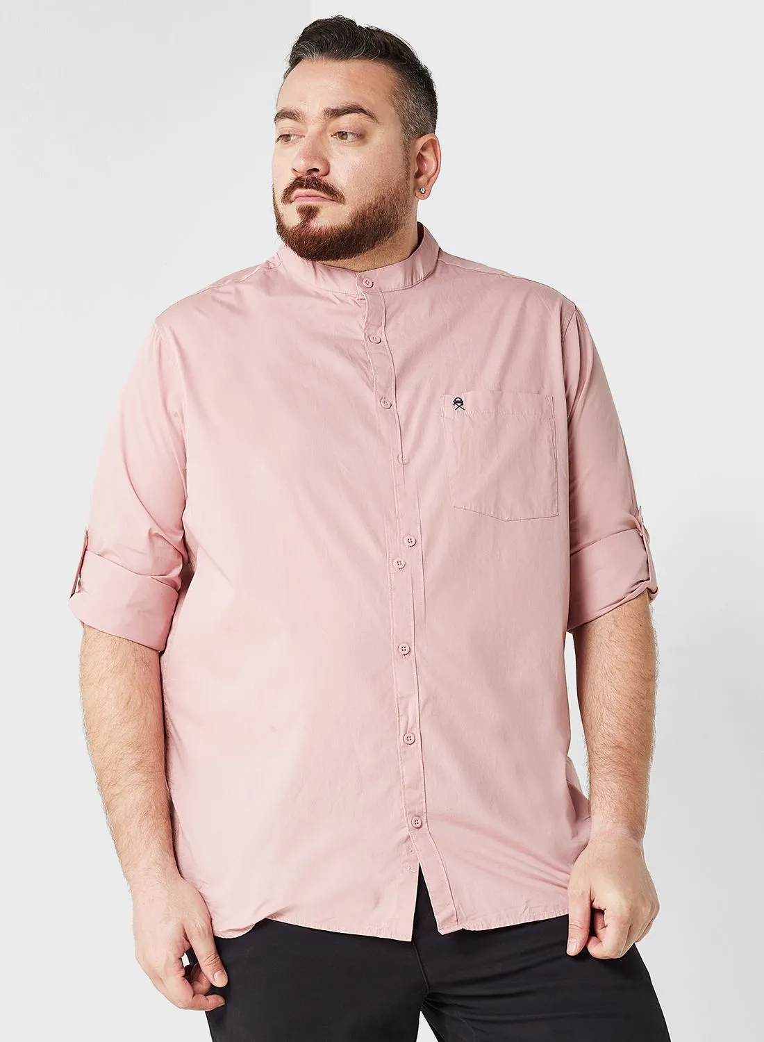 Thomas Scott Men Plus Size Premium Slim Fit Casual Pure Cotton Shirt