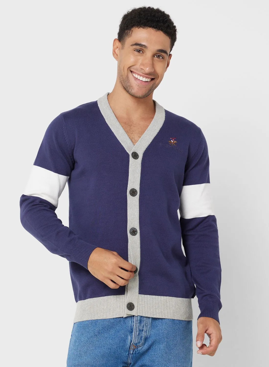 bhpoloclub Color Block Cardigan