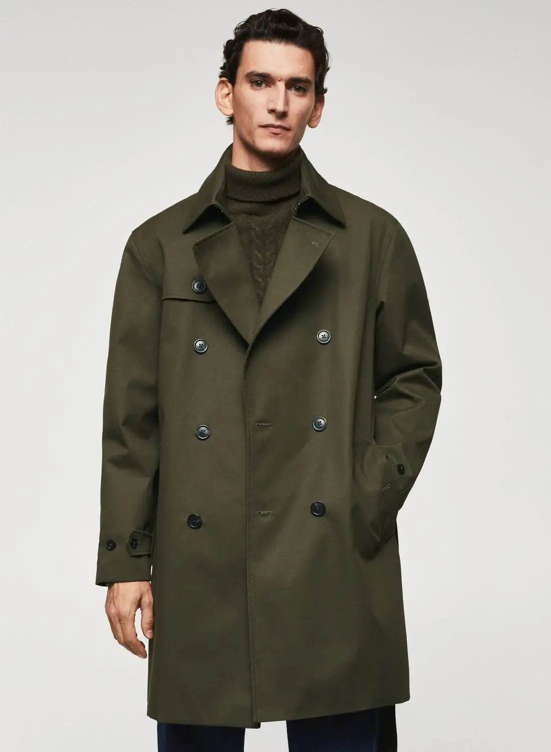 Mango Man Classic Water-Repellent Trench Coat