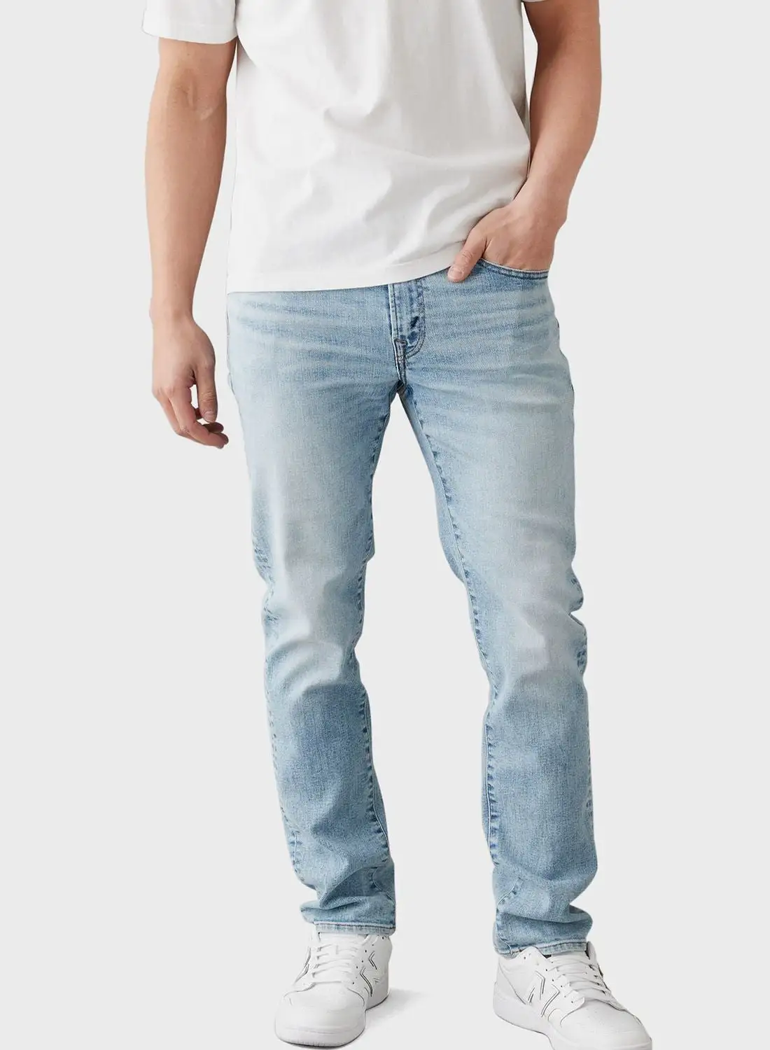 American Eagle Airflex+ Light Wash Straight Jeans