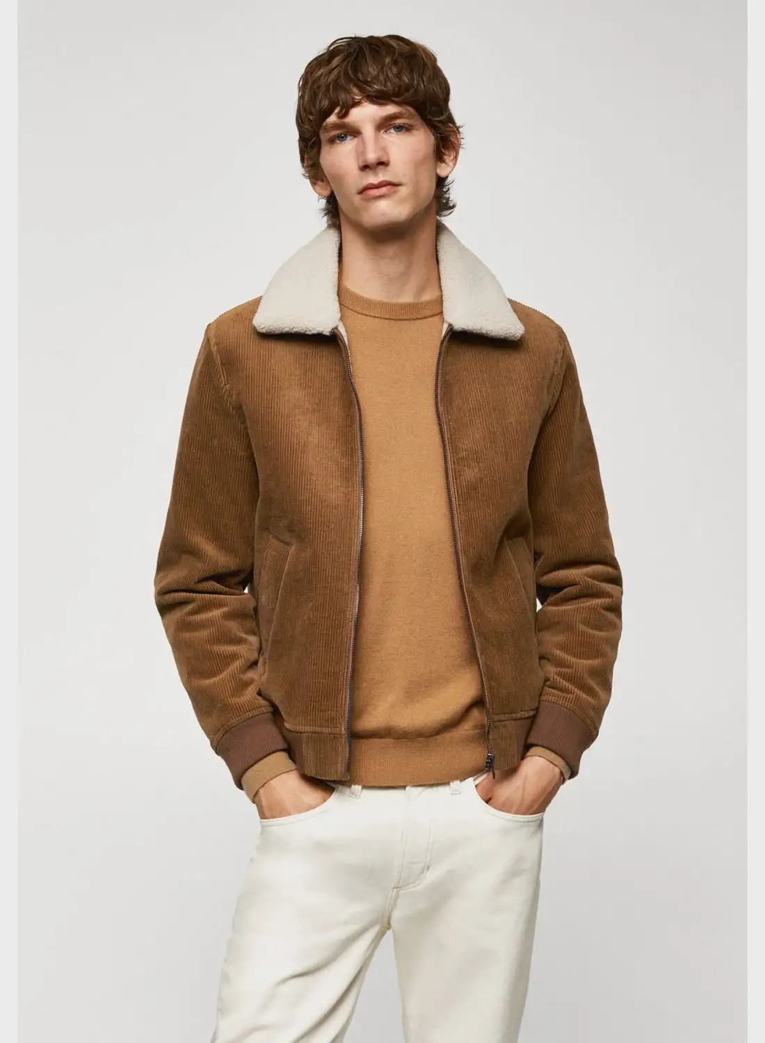 Mango Man Zip Through Faux Jacket