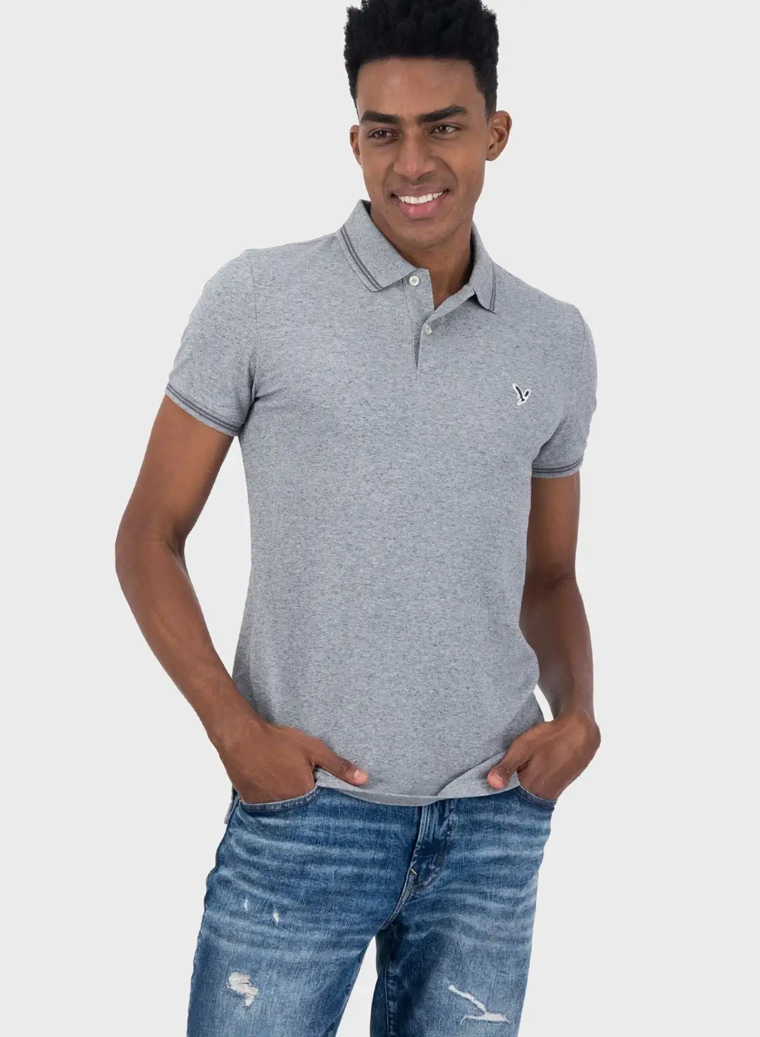 American Eagle Logo Slim Fit Polo