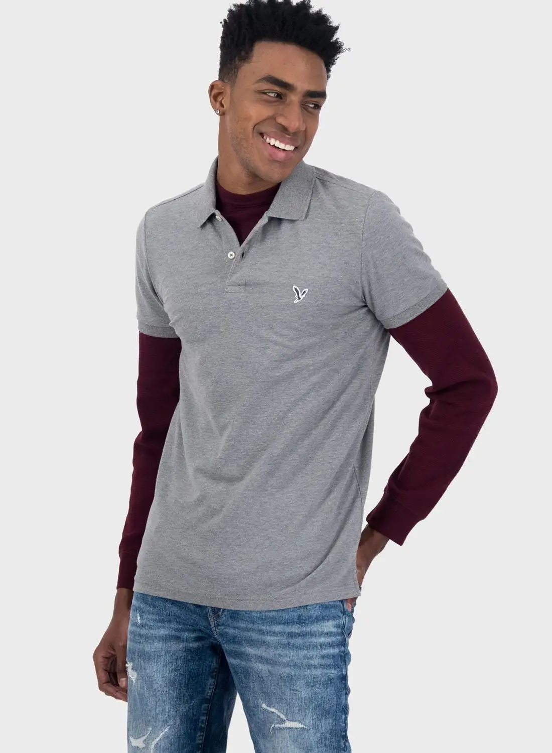 American Eagle Logo Slim Fit Polo