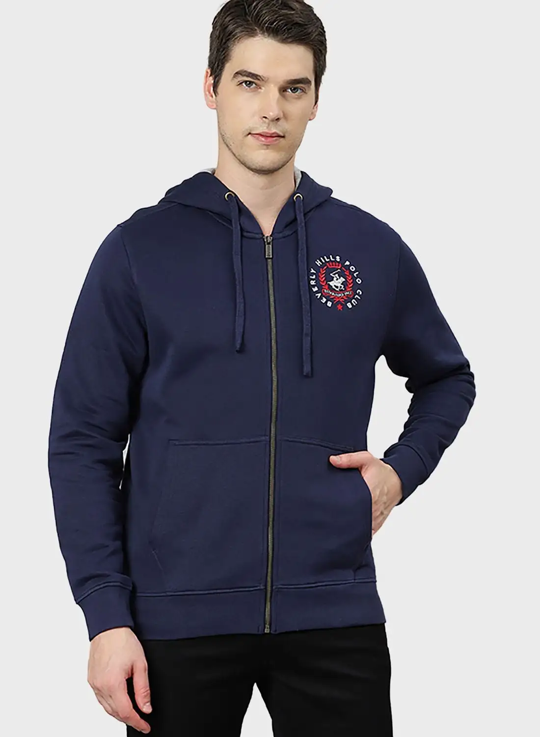 bhpoloclub Logo Zip Through Hoodie