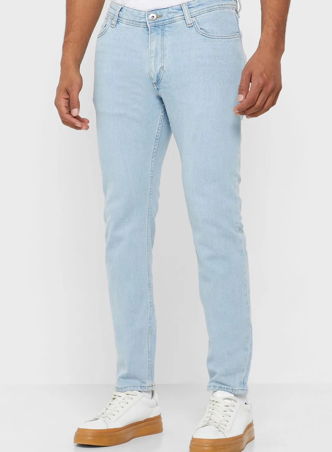 MANGO Light Wash Slim Fit Jeans