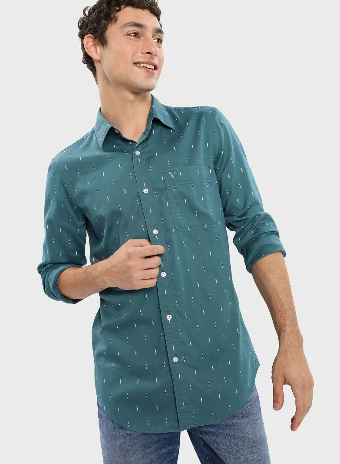 American Eagle Printed Slim Fit Shirt