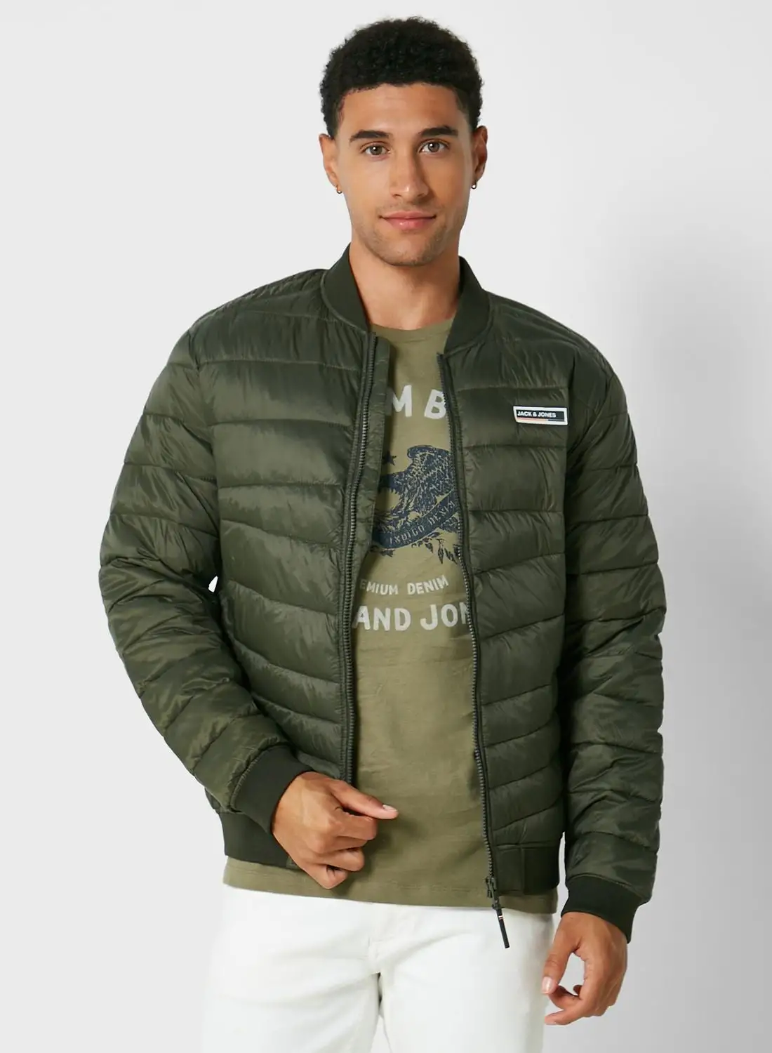 JACK & JONES Zip Through Bomber Jacket