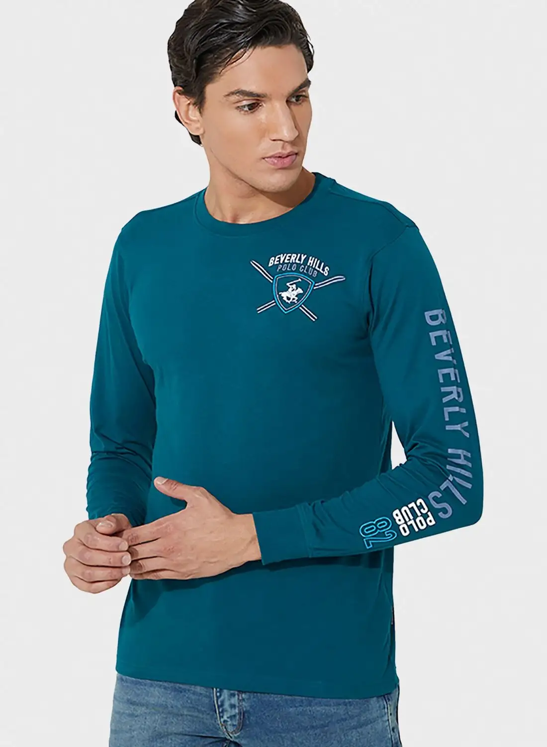 bhpoloclub Logo Sleeve Crew Neck T-Shirt